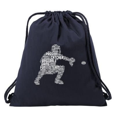 Baseball Catcher Drawstring Bag