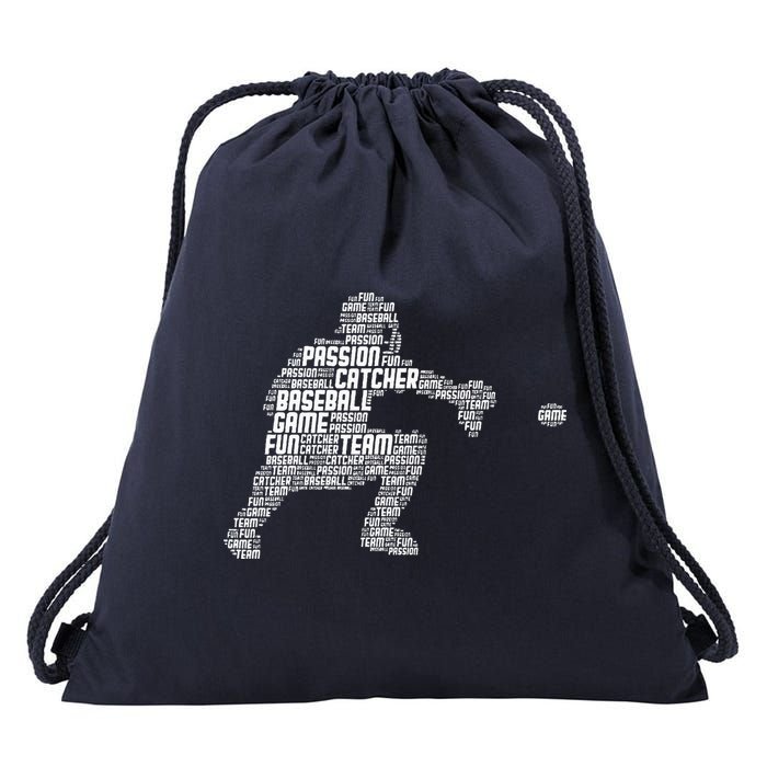 Baseball Catcher Drawstring Bag