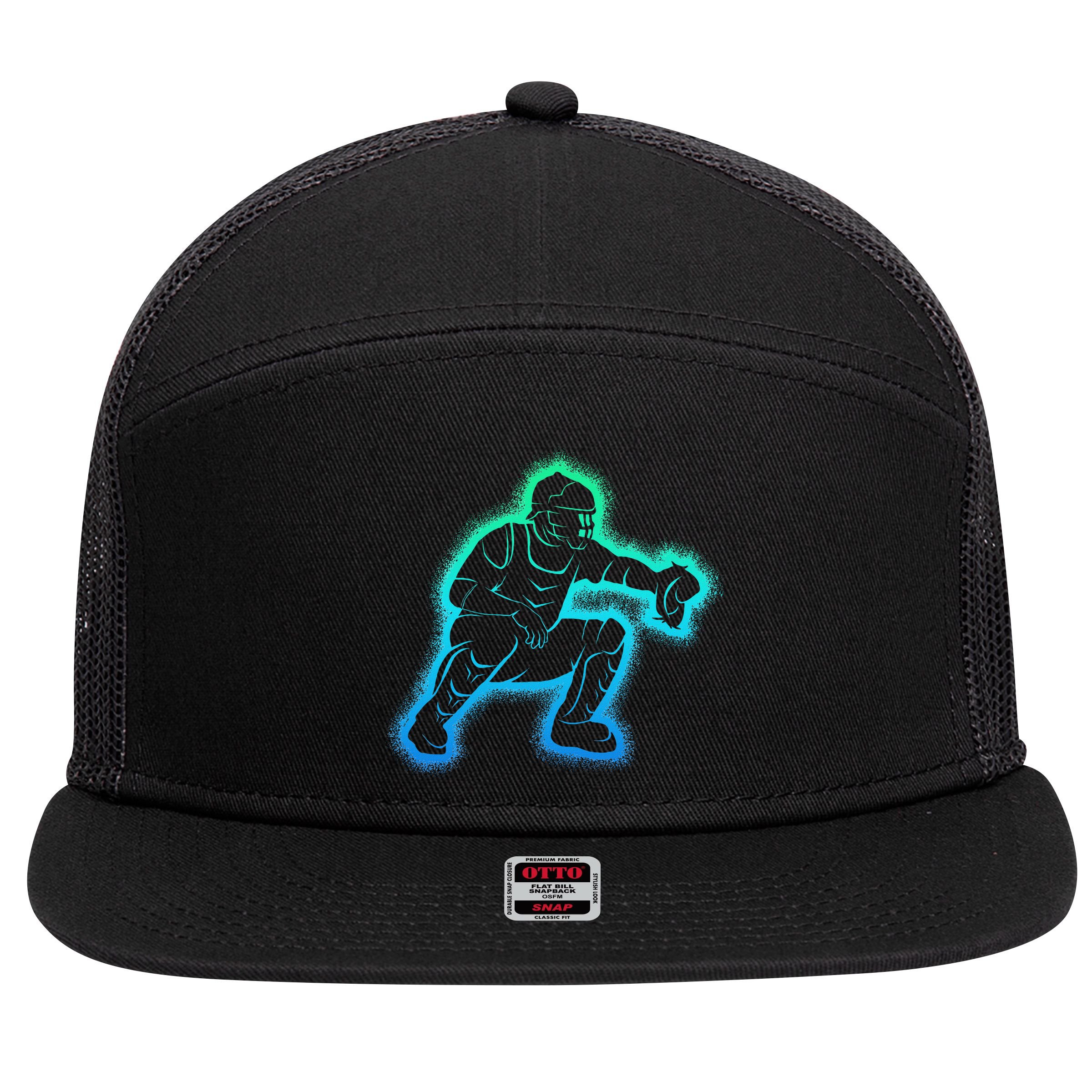 Baseball Catcher 7 Panel Mesh Trucker Snapback Hat