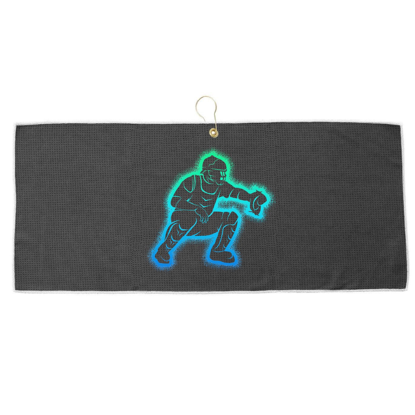 Baseball Catcher Large Microfiber Waffle Golf Towel