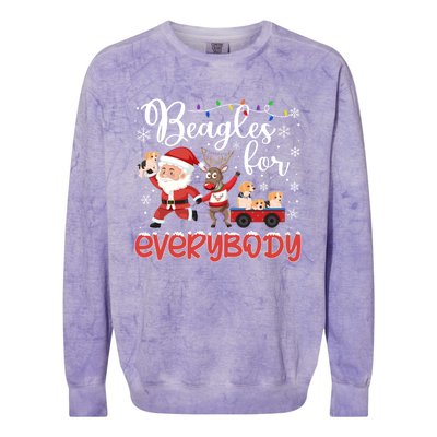 Beagle Christmas Beagles For Everybody Beagle Xmas Gift Colorblast Crewneck Sweatshirt