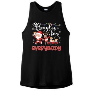 Beagle Christmas Beagles For Everybody Beagle Xmas Gift Ladies PosiCharge Tri-Blend Wicking Tank