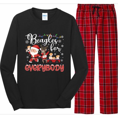 Beagle Christmas Beagles For Everybody Beagle Xmas Gift Long Sleeve Pajama Set