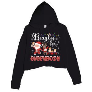 Beagle Christmas Beagles For Everybody Beagle Xmas Gift Crop Fleece Hoodie