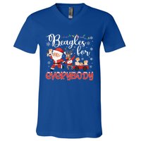 Beagle Christmas Beagles For Everybody Beagle Xmas Gift V-Neck T-Shirt