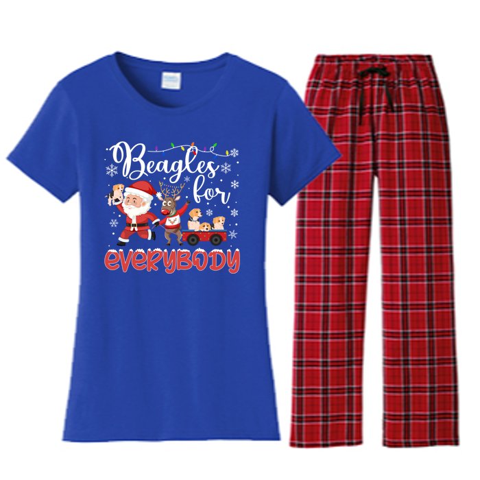 Beagle Christmas Beagles For Everybody Beagle Xmas Gift Women's Flannel Pajama Set