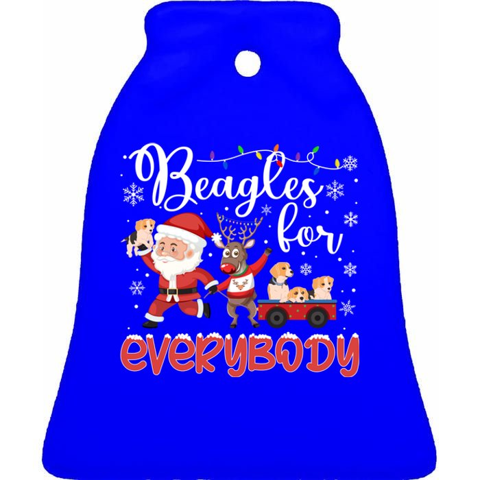 Beagle Christmas Beagles For Everybody Beagle Xmas Gift Ceramic Bell Ornament