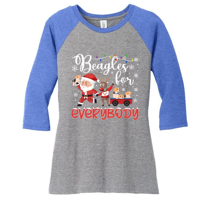 Beagle Christmas Beagles For Everybody Beagle Xmas Gift Women's Tri-Blend 3/4-Sleeve Raglan Shirt