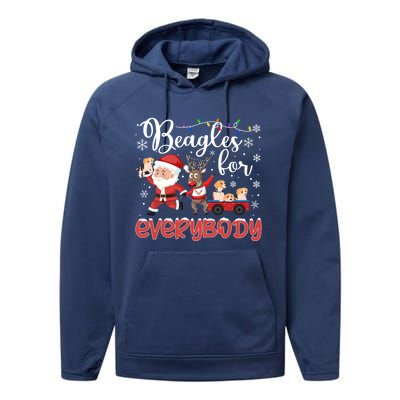 Beagle Christmas Beagles For Everybody Beagle Xmas Gift Performance Fleece Hoodie