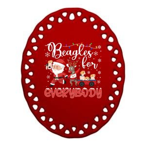 Beagle Christmas Beagles For Everybody Beagle Xmas Gift Ceramic Oval Ornament