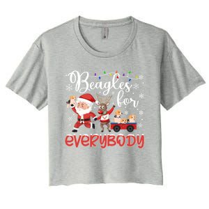 Beagle Christmas Beagles For Everybody Beagle Xmas Gift Women's Crop Top Tee