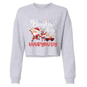 Beagle Christmas Beagles For Everybody Beagle Xmas Gift Cropped Pullover Crew