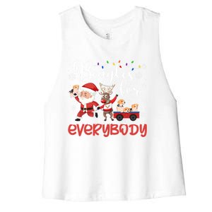 Beagle Christmas Beagles For Everybody Beagle Xmas Gift Women's Racerback Cropped Tank