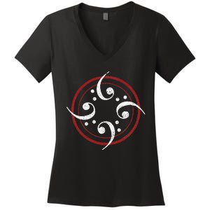 Bass Clef Bass Guitar Player Bassist Shirt Gift Women's V-Neck T-Shirt