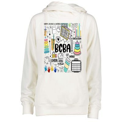 Board Certified Behavior Analyst BCBA Symbols ABA Therapist Womens Funnel Neck Pullover Hood