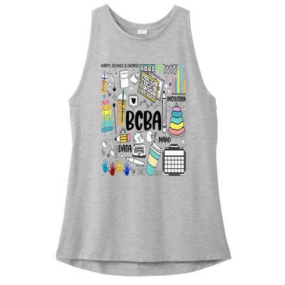 Board Certified Behavior Analyst BCBA Symbols ABA Therapist Ladies PosiCharge Tri-Blend Wicking Tank