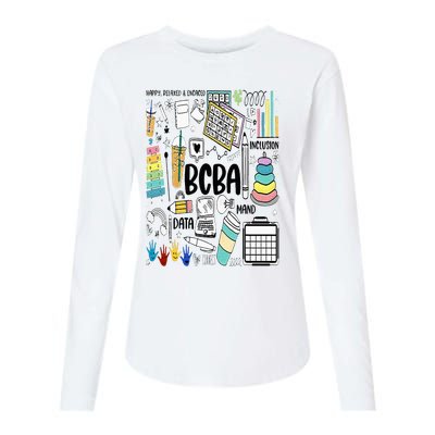 Board Certified Behavior Analyst BCBA Symbols ABA Therapist Womens Cotton Relaxed Long Sleeve T-Shirt