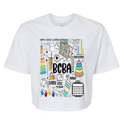 Board Certified Behavior Analyst BCBA Symbols ABA Therapist Bella+Canvas Jersey Crop Tee