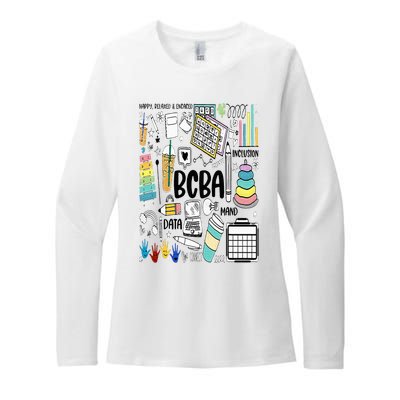 Board Certified Behavior Analyst BCBA Symbols ABA Therapist Womens CVC Long Sleeve Shirt