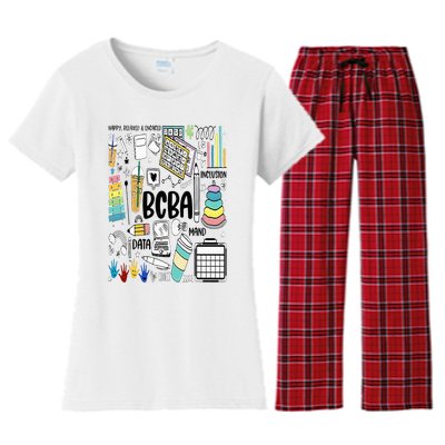 Board Certified Behavior Analyst BCBA Symbols ABA Therapist Women's Flannel Pajama Set