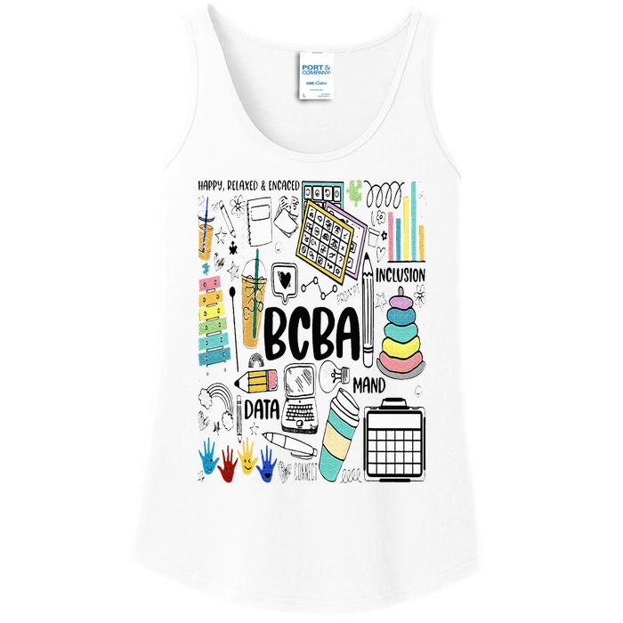 Board Certified Behavior Analyst BCBA Symbols ABA Therapist Ladies Essential Tank