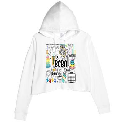 Board Certified Behavior Analyst BCBA Symbols ABA Therapist Crop Fleece Hoodie