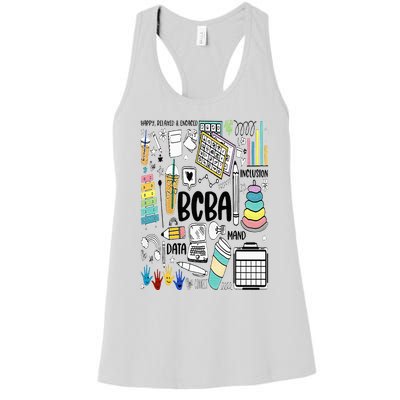 Board Certified Behavior Analyst BCBA Symbols ABA Therapist Women's Racerback Tank