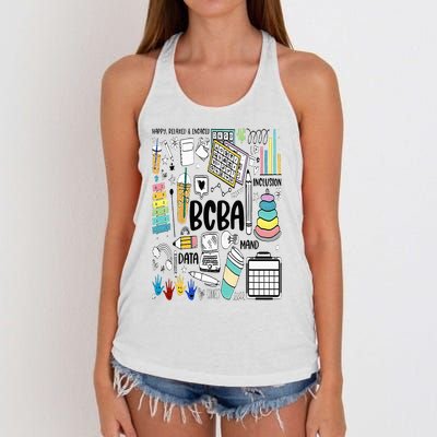 Board Certified Behavior Analyst BCBA Symbols ABA Therapist Women's Knotted Racerback Tank