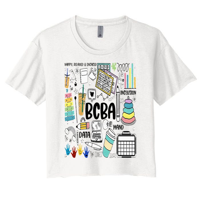 Board Certified Behavior Analyst BCBA Symbols ABA Therapist Women's Crop Top Tee