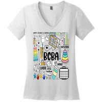 Board Certified Behavior Analyst BCBA Symbols ABA Therapist Women's V-Neck T-Shirt