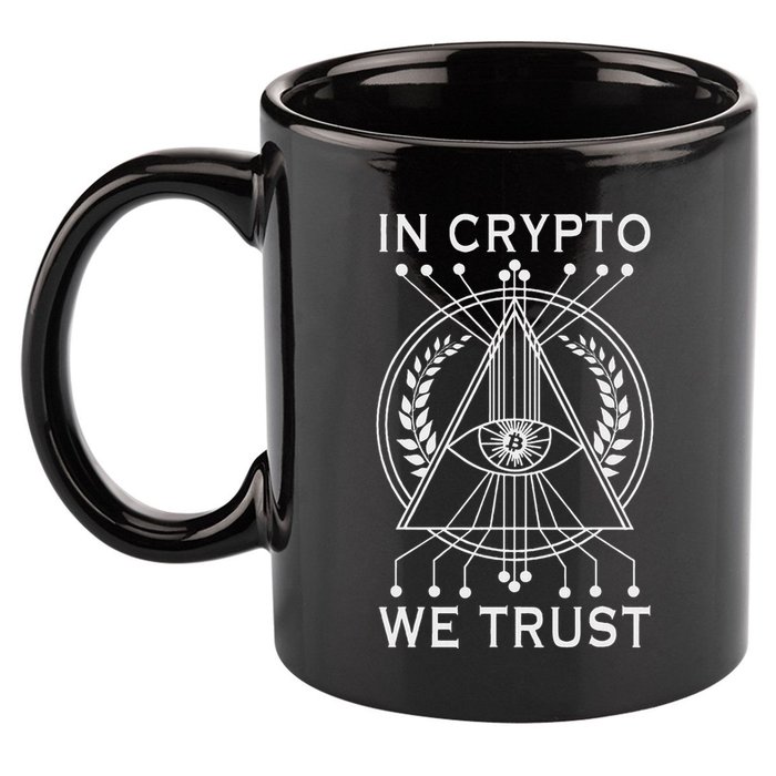 Bitcoins Cryptocurrency Bitcoin In Crypto We Trust 11oz C Handle Ceramic Mug