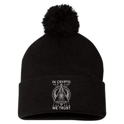 Bitcoins Cryptocurrency Bitcoin In Crypto We Trust Pom Pom 12in Knit Beanie