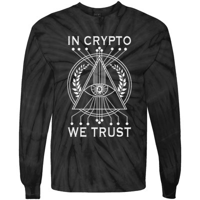 Bitcoins Cryptocurrency Bitcoin In Crypto We Trust Tie-Dye Long Sleeve Shirt