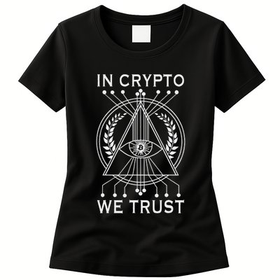 Bitcoins Cryptocurrency Bitcoin In Crypto We Trust Womens T-Shirt