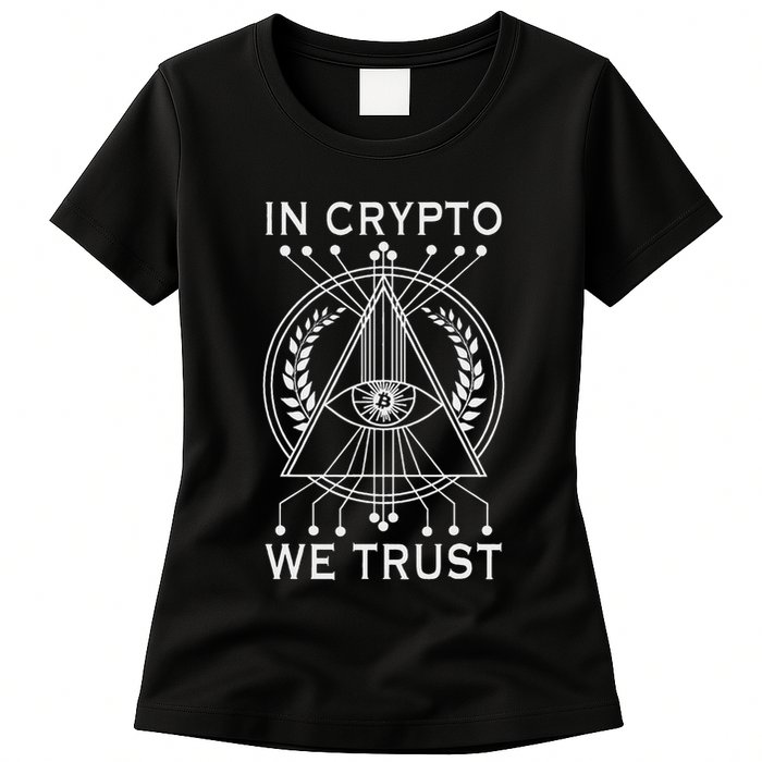 Bitcoins Cryptocurrency Bitcoin In Crypto We Trust Womens T-Shirt