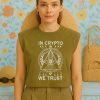 Bitcoins Cryptocurrency Bitcoin In Crypto We Trust Garment-Dyed Women's Muscle Tee