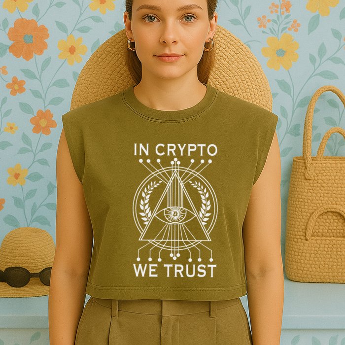 Bitcoins Cryptocurrency Bitcoin In Crypto We Trust Garment-Dyed Women's Muscle Tee