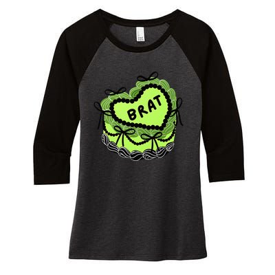 Brat Cake Women's Tri-Blend 3/4-Sleeve Raglan Shirt