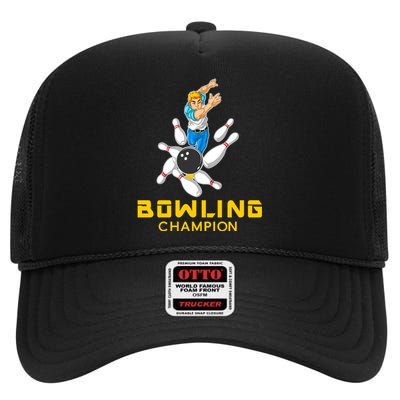 Bowling Champion High Crown Mesh Back Trucker Hat