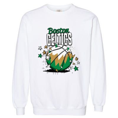 Boston Celtic Basketball Doodle Stars Garment-Dyed Sweatshirt