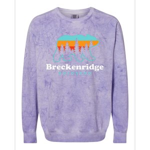 Breckenridge Colorado Bear Mountains Trees Colorblast Crewneck Sweatshirt