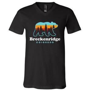 Breckenridge Colorado Bear Mountains Trees V-Neck T-Shirt