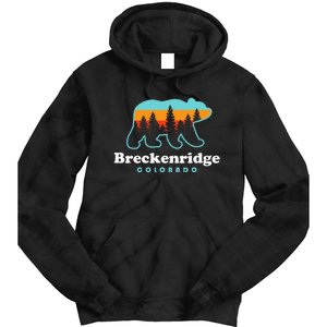 Breckenridge Colorado Bear Mountains Trees Tie Dye Hoodie