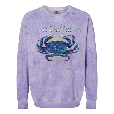 Born Cancer Colorblast Crewneck Sweatshirt