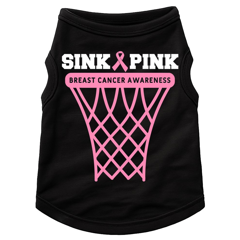 Breast Cancer Basketball Goal Pink Ribbon Awareness Doggie Tank