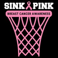 Breast Cancer Basketball Goal Pink Ribbon Awareness Button