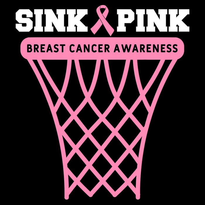 Breast Cancer Basketball Goal Pink Ribbon Awareness Button
