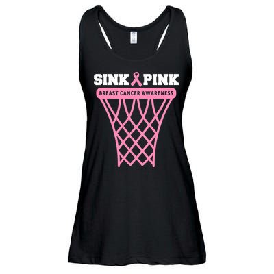 Breast Cancer Basketball Goal Pink Ribbon Awareness Ladies Essential Flowy Tank