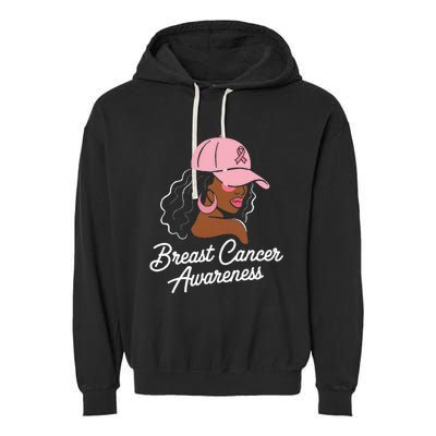 Breast Cancer Black Hair Hat Garment-Dyed Fleece Hoodie