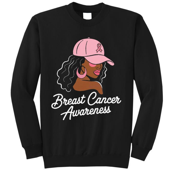 Breast Cancer Black Hair Hat Sweatshirt